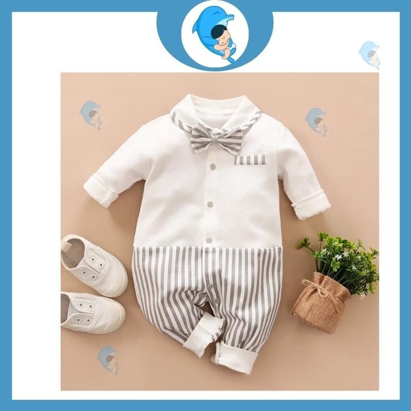 Bộ body liền thân tay dài, bodysuit công tử tay dài cho bé trai mặc đi chơi, chụp ảnh siêu xịn