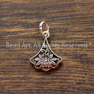 Charm Treo Khắc Hoa Sen Màu Bạc 925, Phối Trang Sức, Vòng Tay Phong Thuỷ, Chuỗi Hạt S45 - Bead Art