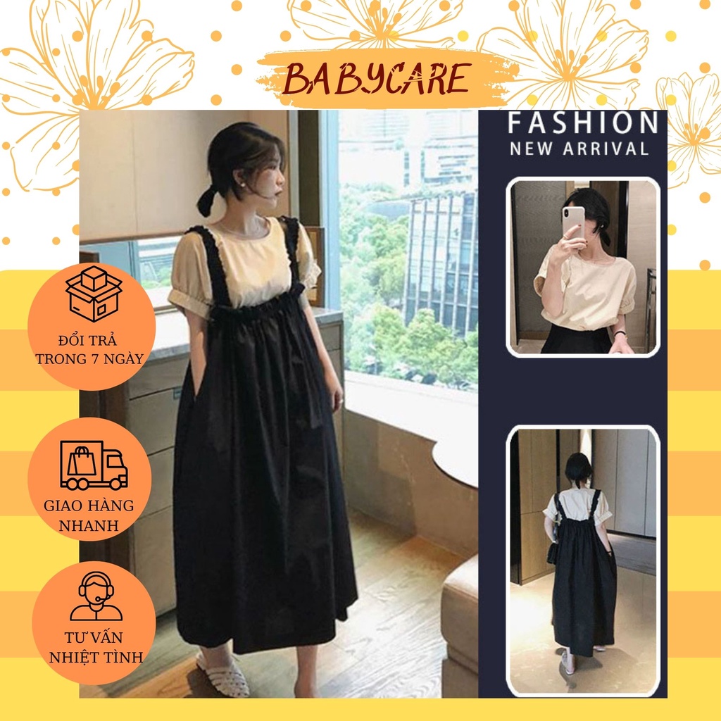 SÉT VÁY BẦU YẾM CHUN ĐẸP HIT HOT MÙA HÈ- ĐẦM BẦU YẾM XINH CỘC TAY TRẺ TRUNG DÁNG MAXI