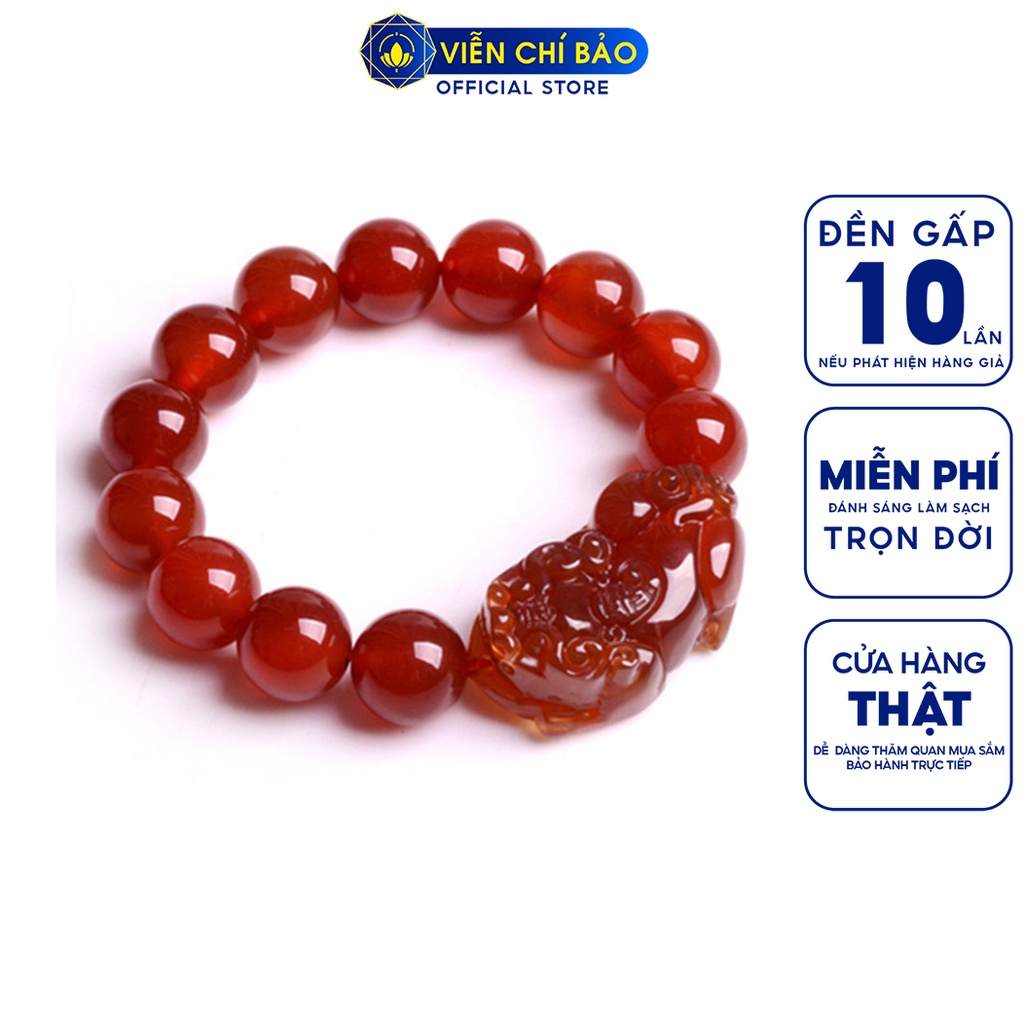 Vòng tay đá phong thủy Tỳ Hưu đỏ chất liệu đá tự nhiên thời trang nữ phụ kiện trang sức Viễn Chí Bảo V000162