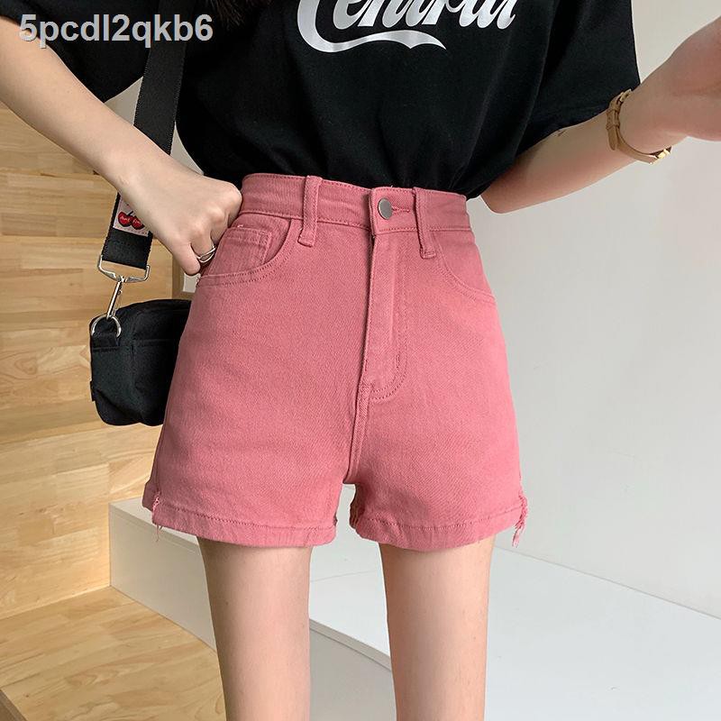 Phong cách mới mùa hè Hàn Quốc sang trọng retro quần short denim ống rộng nữ cạp cao phù hợp với tất cả các xu hư