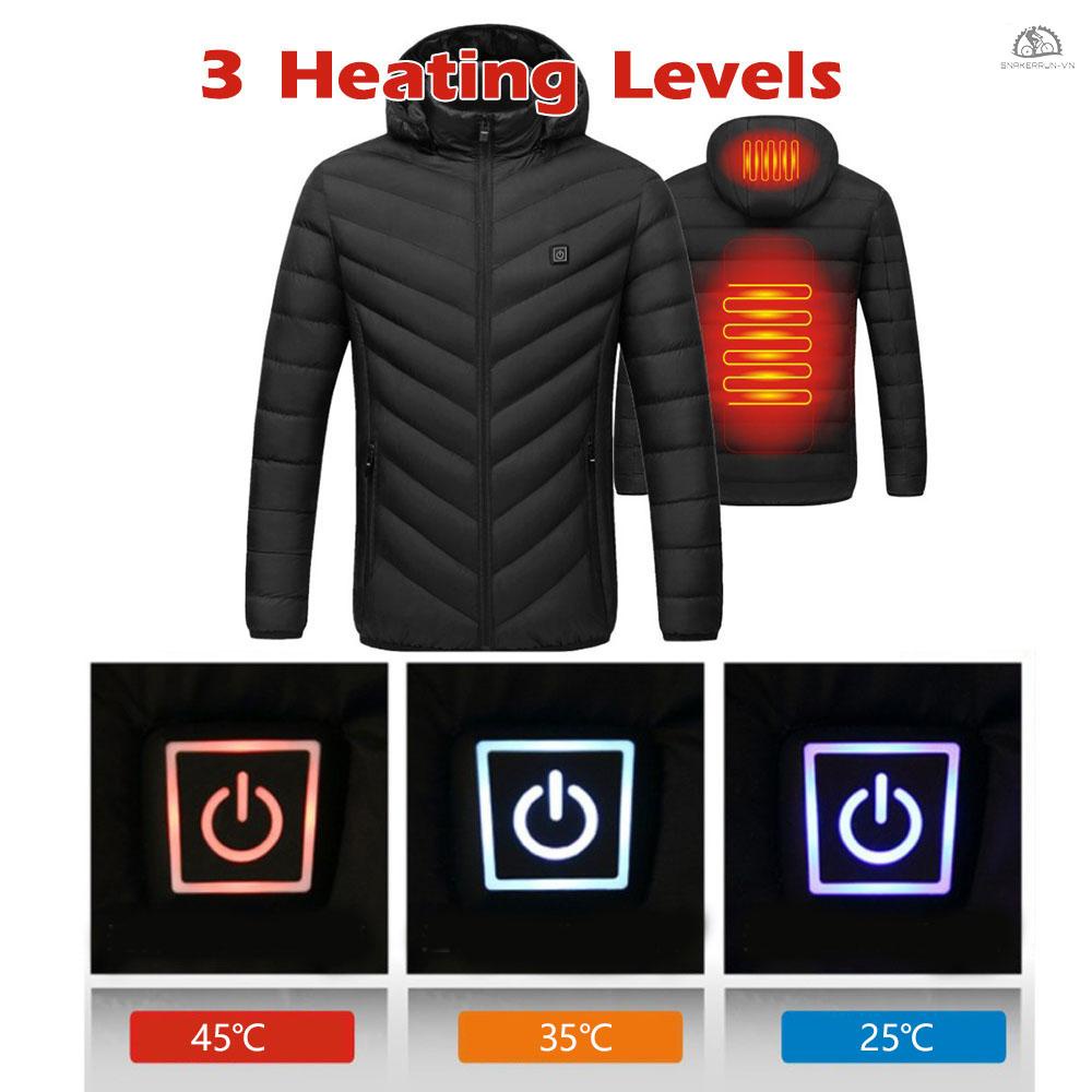 Áo sưởi điện Natado V2 - Áo khoác sưởi ấm bằng điện cao cấp, dài tay, có mũ