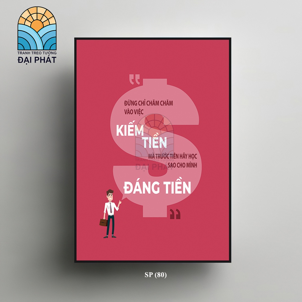 Tranh Tráng Gương Tạo Động Lực Kích Thước Chuẩn treo Văn Phòng 35x50cm, Tranh Slogan Trang Trí Văn Phòng đã có Khung