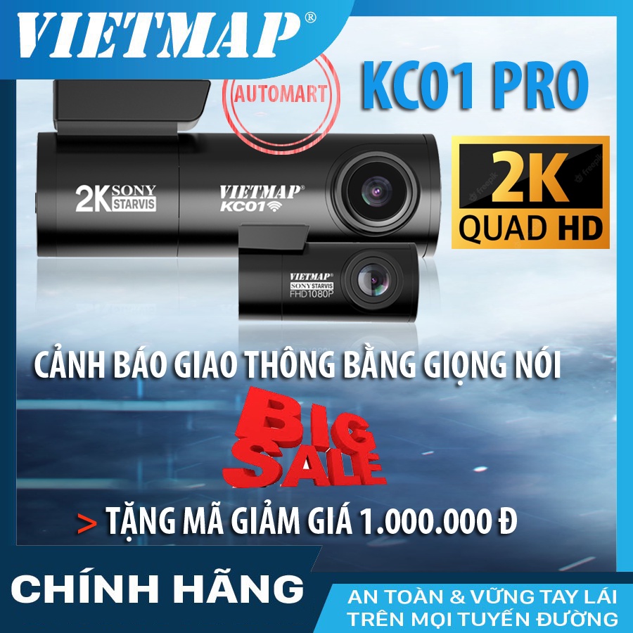 Camera hành trình vietmap KC01 PRO 2022 thẻ nhớ 128GB