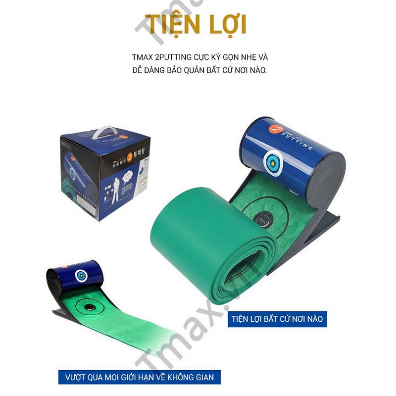 Thảm Tập Golf Tự Động Trả Bóng TMAX 2PUTTING Nhỏ Gọn, Tập Luyện Hiệu Quả