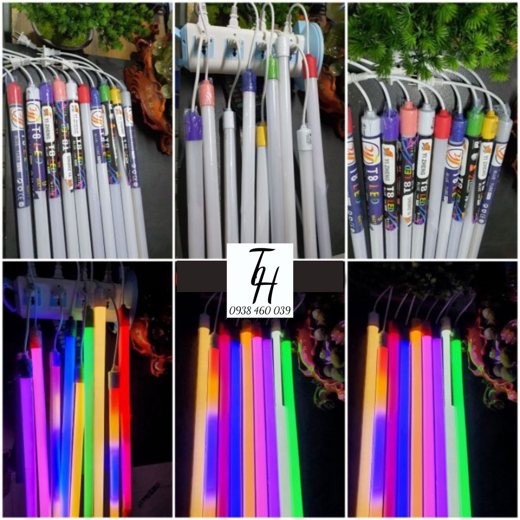 Bóng đèn TIKTOK T8 nhựa 0M6 1M2 đủ các màu giá rẻ