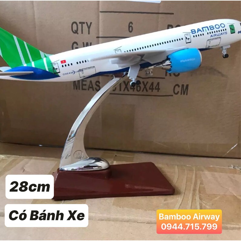 Bamboo Airway 28cm Mô Hình Máy bay Kim Loại