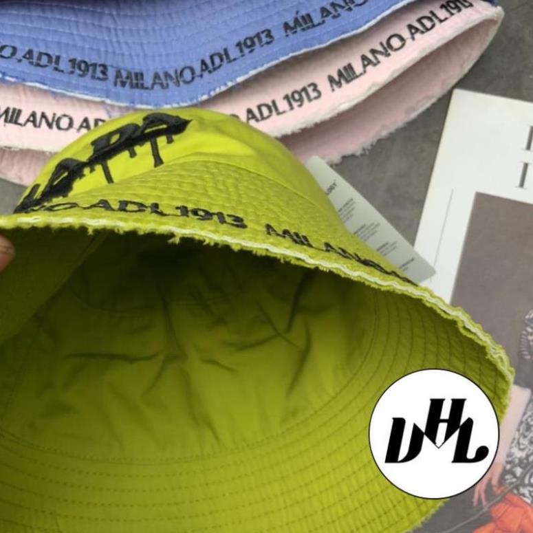 Mũ Bucket Thêu Chữ PraD MLN Phối Tua Rua Form Cụp Thời Trang Cao Cấp Xịn Nam Nữ