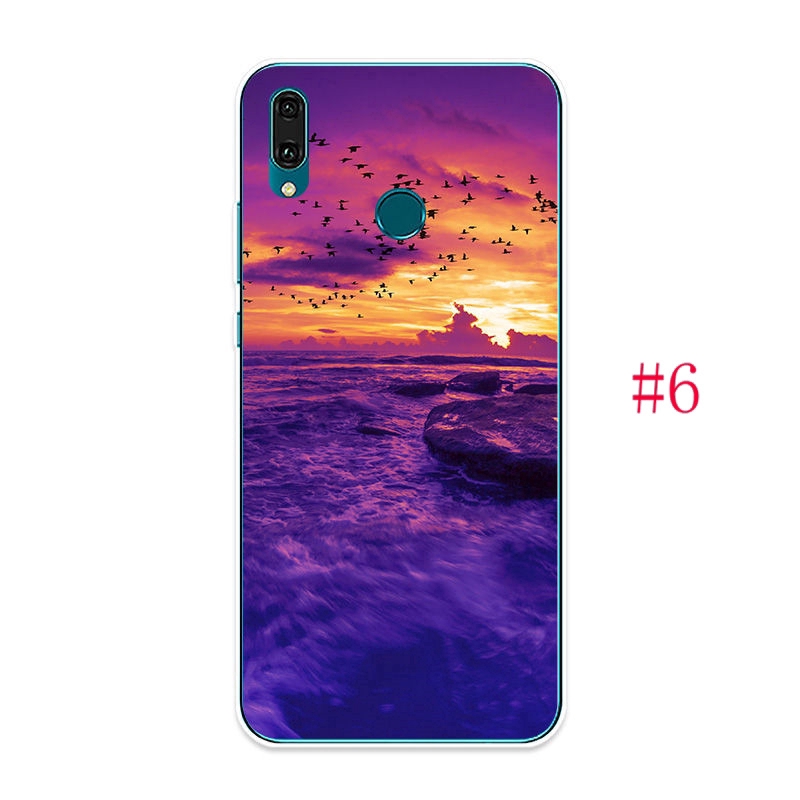 Ốp Điện Thoại Tpu Dẻo Họa Tiết Phong Cảnh Biển / Hoàng Hôn Độc Đáo Thời Trang Cho Huawei Y9 Prime 2018 2019