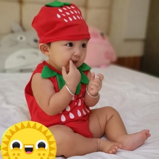 Body suit hình trái cây dễ thương cho bé - áo dâu tây cho bé