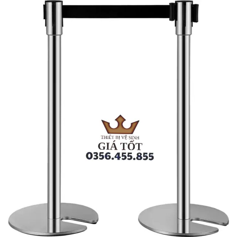 Cột chắn inox căng dây đế chữ U 2m, 3m, cột chắn inox phân luồng lối đi,trụ phân cách lối đi