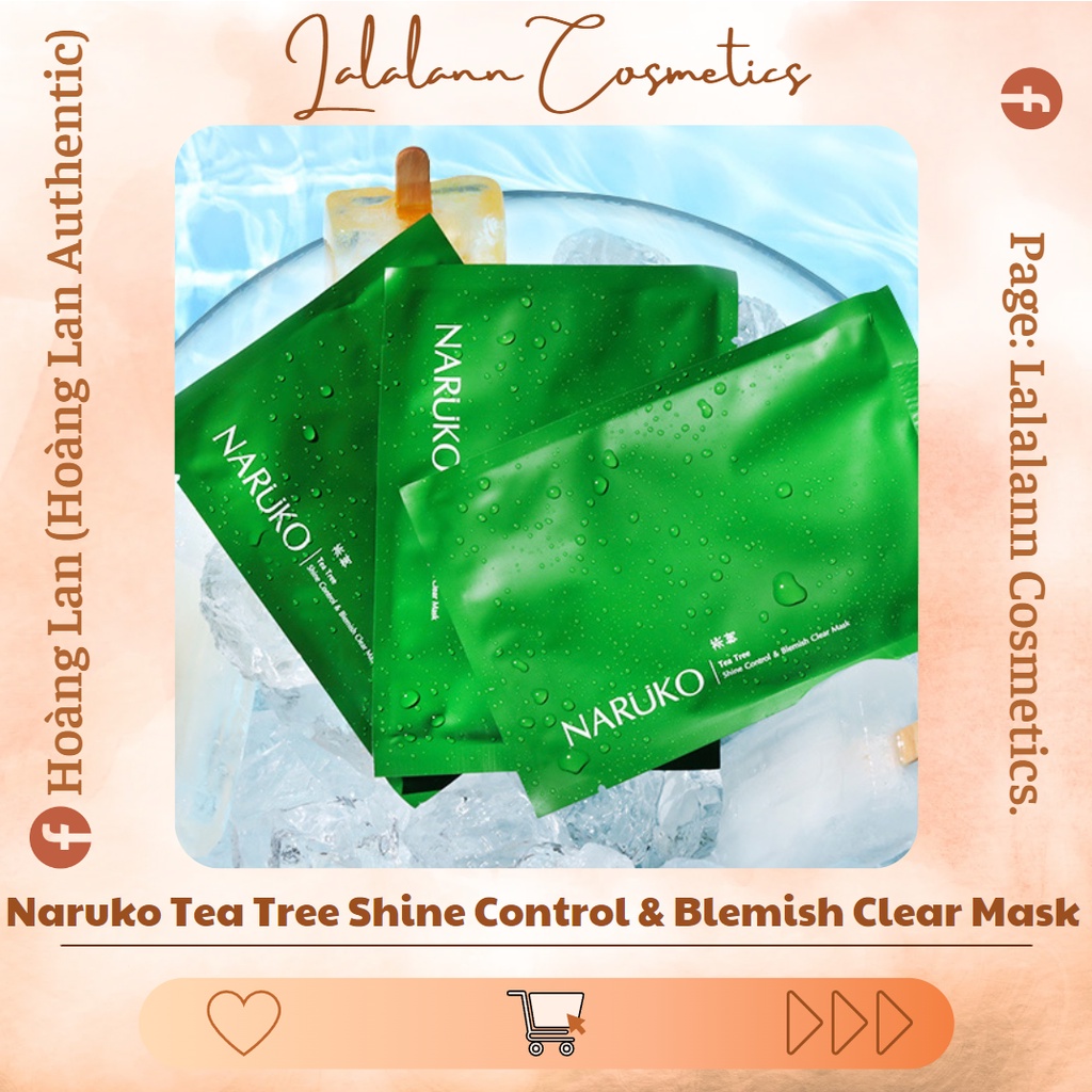 Mặt Nạ Giấy Kiểm Soát Dầu Chiết Xuất Tràm Trà Naruko Tea Tree Shine Control & Blemish Clear Mask 26ml