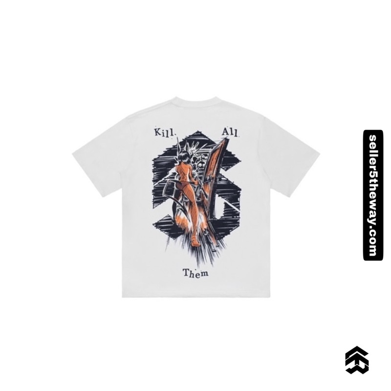 FLASH SALE 5THEWAY /peace out/ NEW TEE WHITE