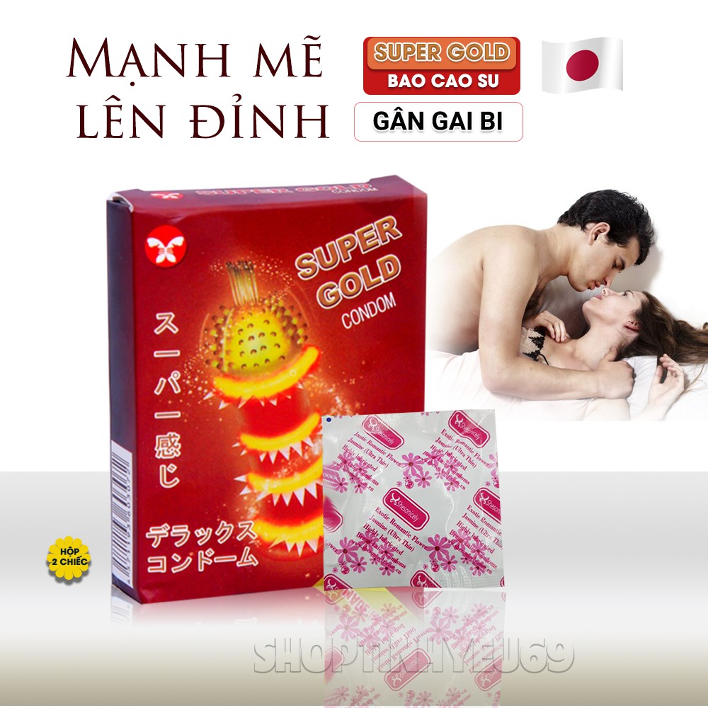 Bao Cao Su Gân Gai Bi Super Gold, hộp 2 cái (Hàng NHẬT).Mới - Độc - Lạ