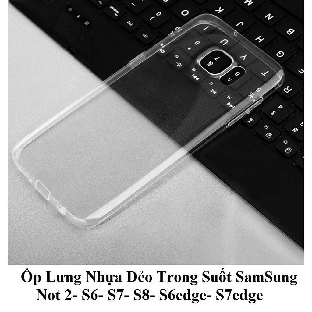 Ốp Lưng Nhựa Dẻo Trong Suốt SamSung Not 2- S6- S7- S8- S6edge- S7edge.