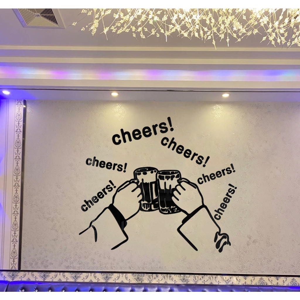 Tranh Mica trang trí Nâng cốc cùng chill Trang trí quán ăn, cửa hàng, quán nhậu Nhiều Size - EPeBen