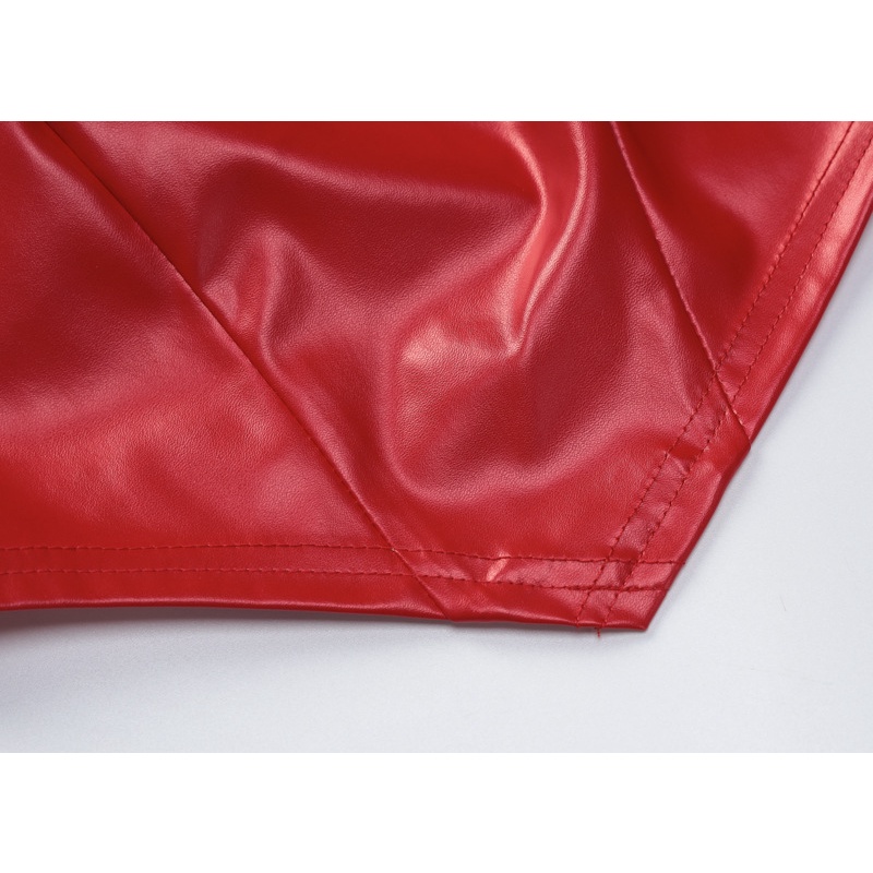 Áo Tank Top Cổ Chữ V Chất Liệu Da PU D0323