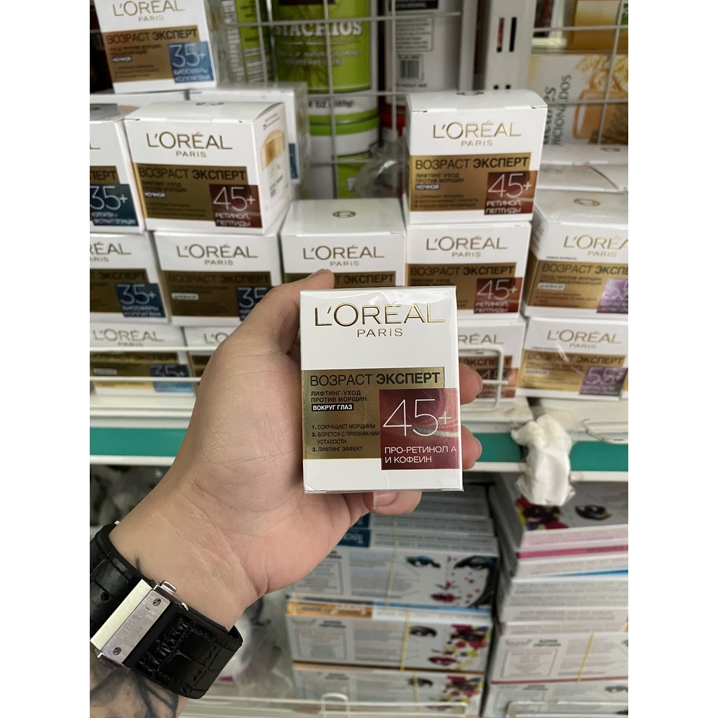 Kem dưỡng mắt loreal 45+ và 55+ Nga