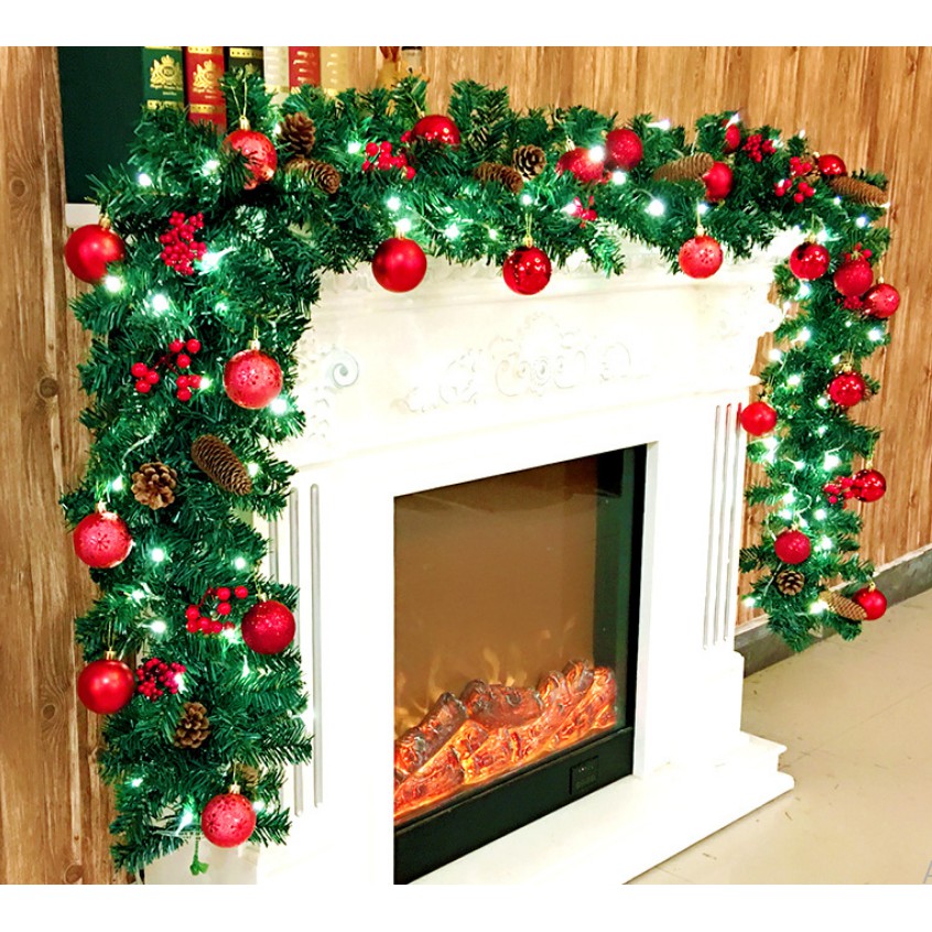 Dây thông trang trí kèm trái châu dài 2.7 mét KHÔNG KÈM ĐÈN B2