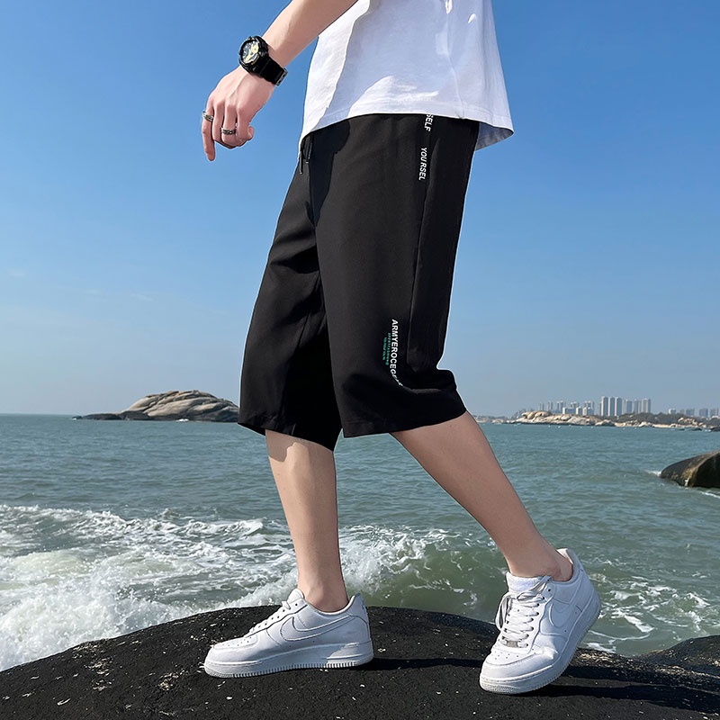 Quần Lửng 3 Tấc 3/4 In Họa Tiết Thời Trang Cho Nam Size M-5XL