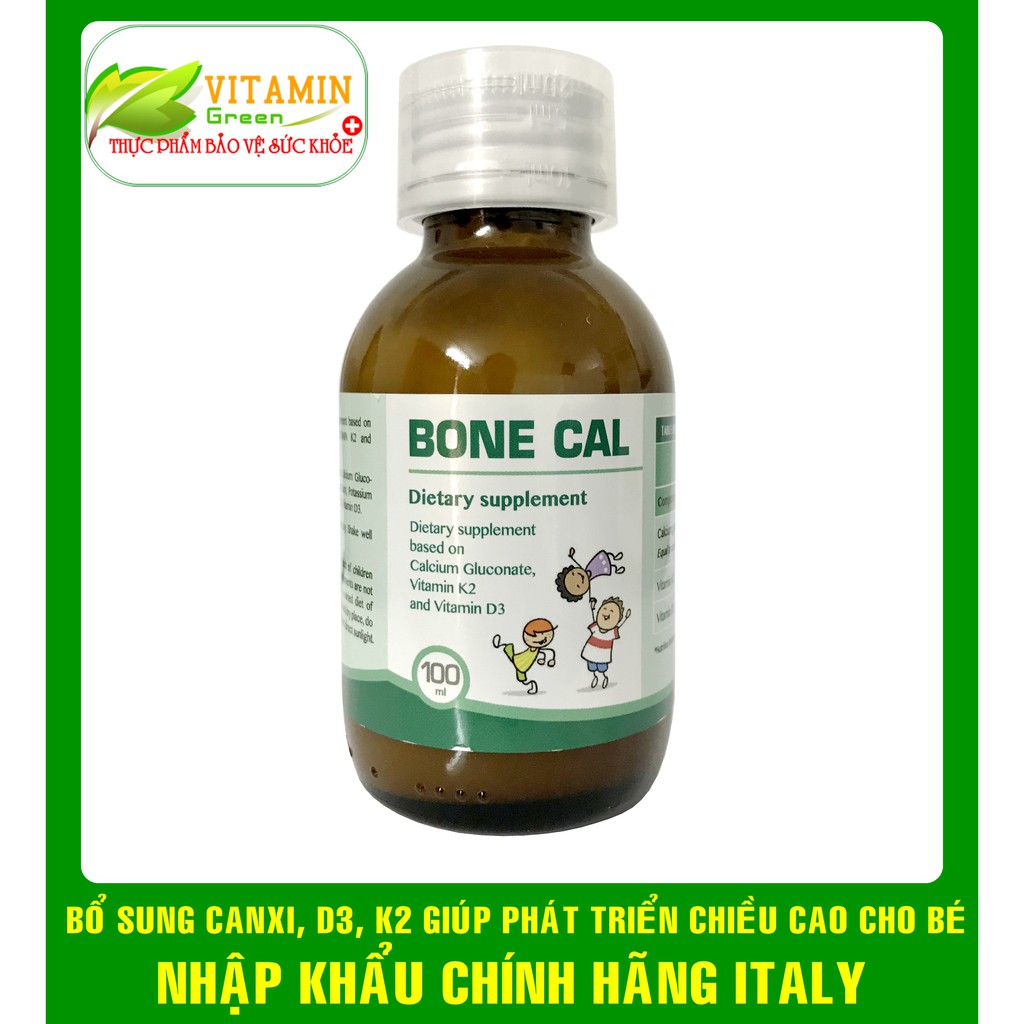 CANXI HỮU CƠ CHO BÉ BONE CAL BỔ SUNG CANXI VITAMIN D3-K2 GIÚP PHÁT TRIỂU CHIỀU CAO TỐI ƯU | NHẬP KHẨU CHÍNH HÃNG ITALY