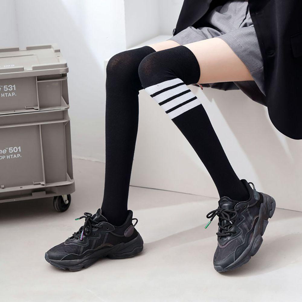 Vớ Dài Qua Gối Co Giãn Giữ Ấm Họa Tiết Kẻ Sọc Dễ Thương Dành Cho Bạn Nữ VANES1