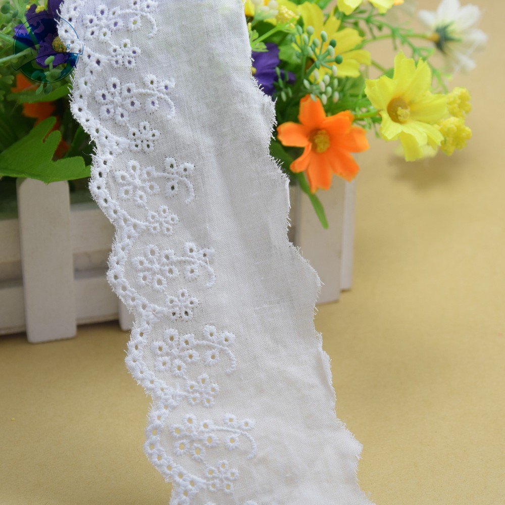 Cuộn Ren Ruy Băng mini Rộng 100% cotton Rộng 5cm Dùng Thêu Trang Trí Quần Áo diy 3163