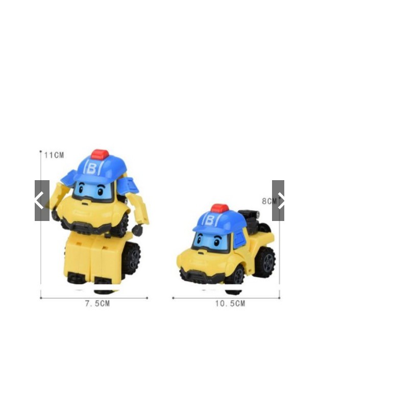 Bộ 6 xe biến hình Robocar Poli phim hoạt hình Poli và những người bạn hàng loại 1 đẹp nhựa an toàn