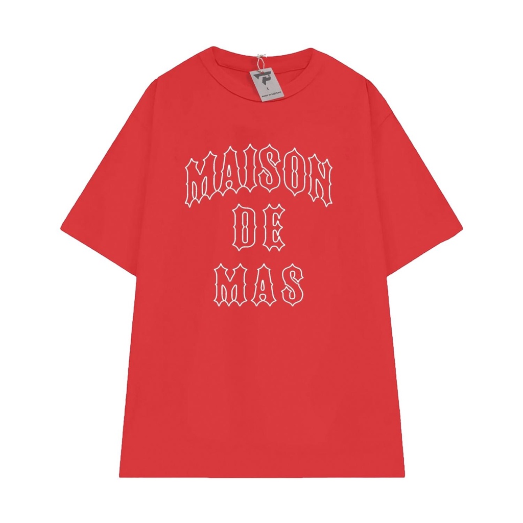 Áo thun basic unisex in chữ MAISON DE MAS form rộng tay lỡ FPLUS FP112