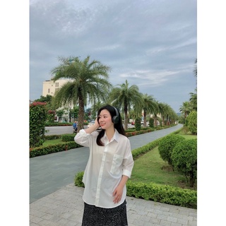Sơ mi lụa hàn phong cách basic đơn giản [ Ảnh thật tự chụp ]