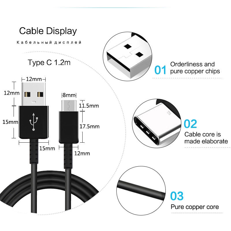 Bộ Sạc Nhanh Type-C Usb Cho Samsung Galaxy S8 S8 Plus S9 A5 Note 9