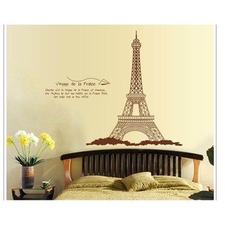 Decal dán tường decal trang trí tháp effel 4 BINBIN PK43 (Có keo sẵn)