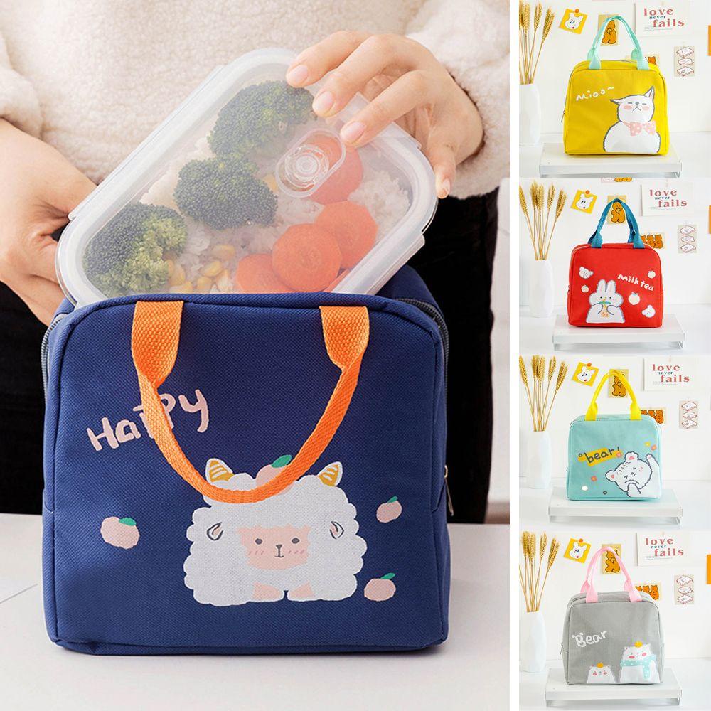 LAY Portable Lunch Bag Kids Students Waterproof Handbag Picnic Box Thermal Insulated
