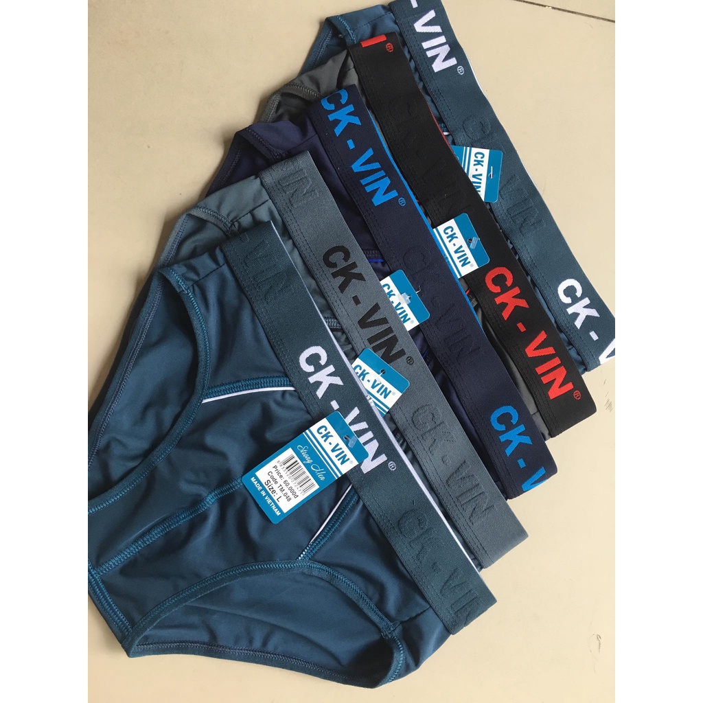 [6 Cái] Combo 06 Quần Lót Nam CK-VIN Vải Thun Lạnh Cao Cấp, Cạp 4cm, Co Dãn, Thấm Hút Tốt, Kháng Khuẩn