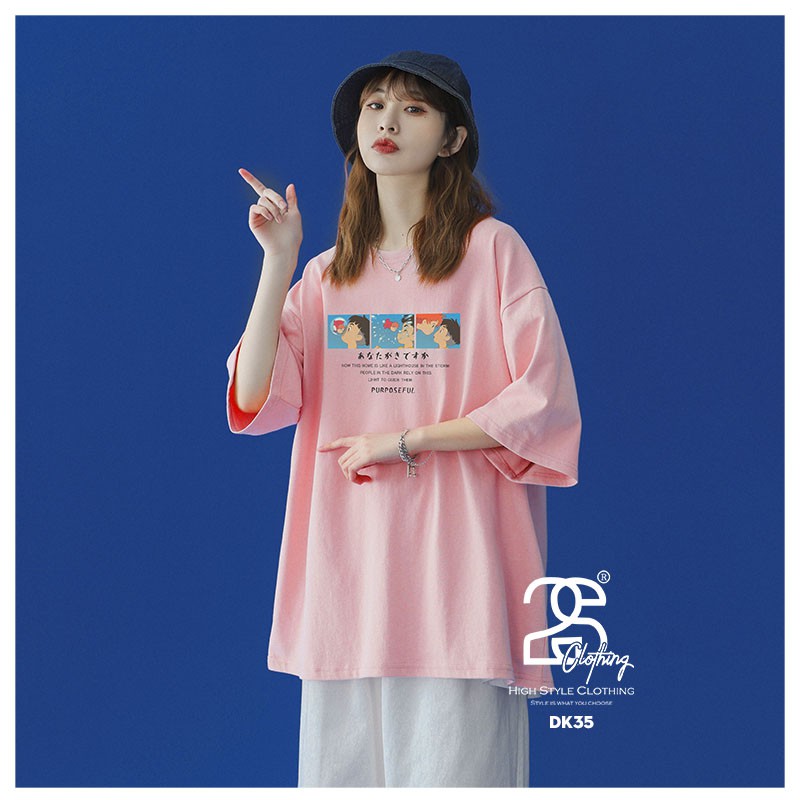 [Mã FAMARAL1 giảm 10K đơn 50K] Áo Thun Unisex 2S Clothing - DK35 Form Rộng Tay Lỡ, Áo Phông Nam Nữ Freesize