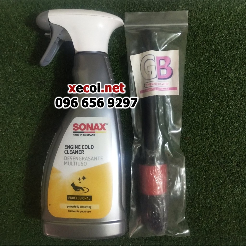 Bộ 2: Vệ sinh khoang máy Sonax Engine Cold Cleaner + Cọ GB chính hãng