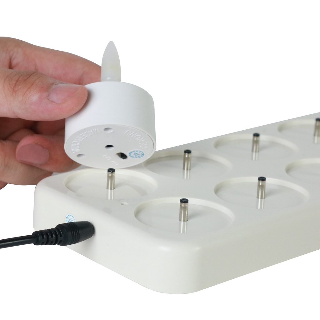 Nến sạc điện tealight bộ combo 12 cây chuyên dùng cho quán cafe, phòng trà