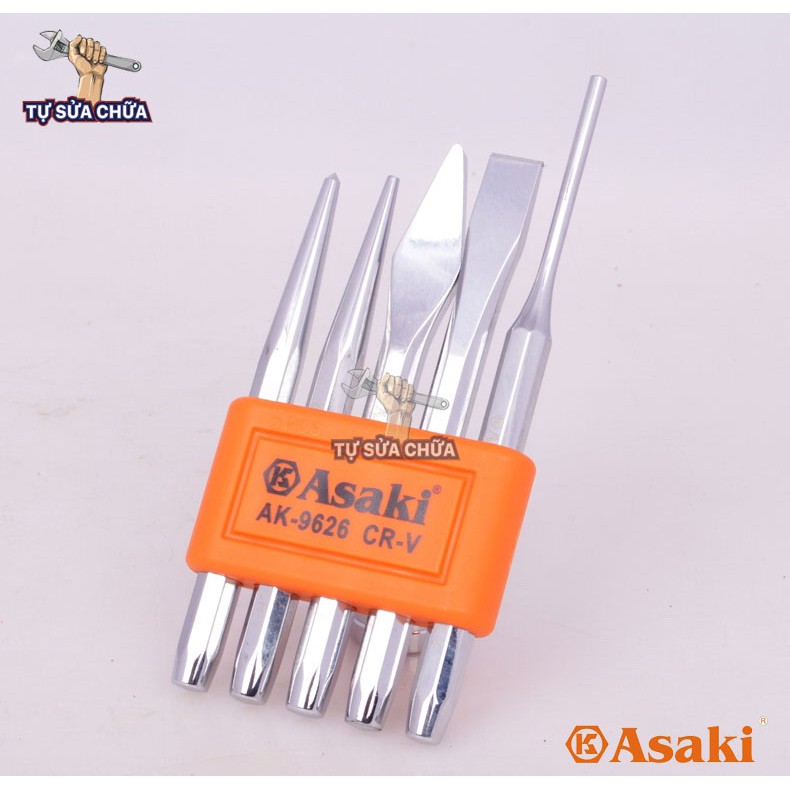 Bộ mũi đục và đột lỗ siêu sắc chính hãng Asaki AK-9626 và AK-9628