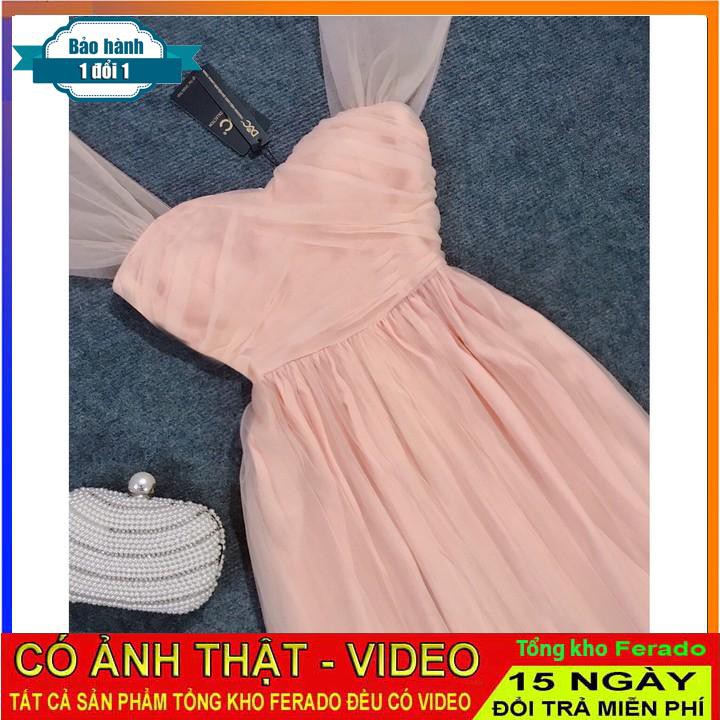 [ xả kho ] MiD Mie Design - Đầm hồng cam V1045 ảnh thật