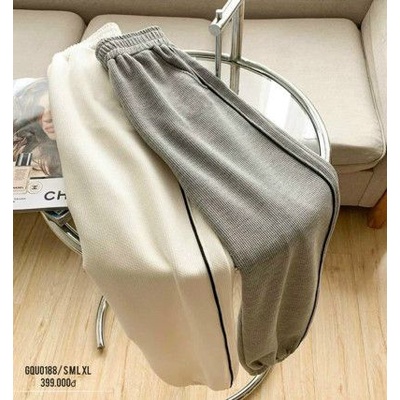 Quần bom ống bo tổ ong sọc viền