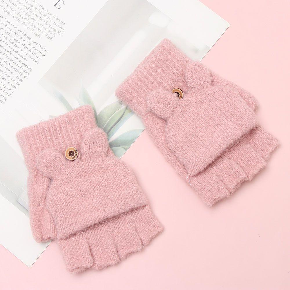 Găng Tay Dệt Kim Màu Trơn Dễ Thương Cho Bé MIHAN1