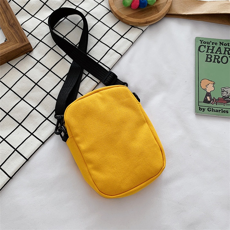 Túi Đeo Chéo Canvas Dáng Vuông Nhỏ Hình Khủng Long Thời Trang Cho Nữ