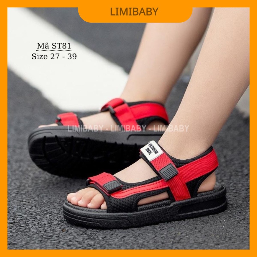 Dép sandal bé trai 3 - 12 tuổi  quai hậu chất mềm êm đế su chống trơn trượt cho bé đi học đi biển mùa hè ST81