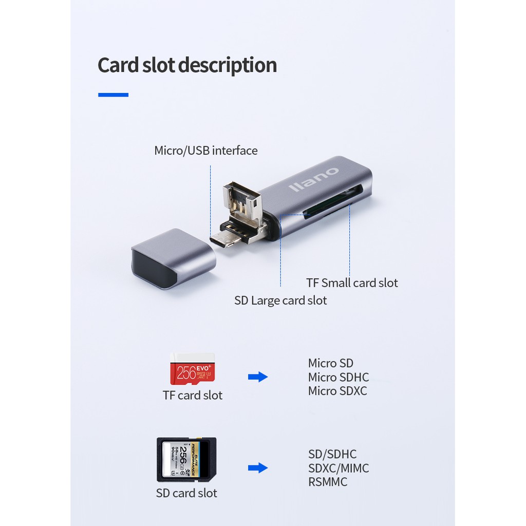 Đầu đọc thẻ nhớ llano USB 3 trong 1 thông minh chất lượng cao | BigBuy360 - bigbuy360.vn
