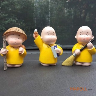 TƯỢNG 3 TIỂU SƯ PHỤ ÁO VÀNG