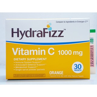 Bột pha nước Cam tăng cường sức đề kháng Hydrafizz vitamin C 1000mg hộp 30 gói từ mỹ