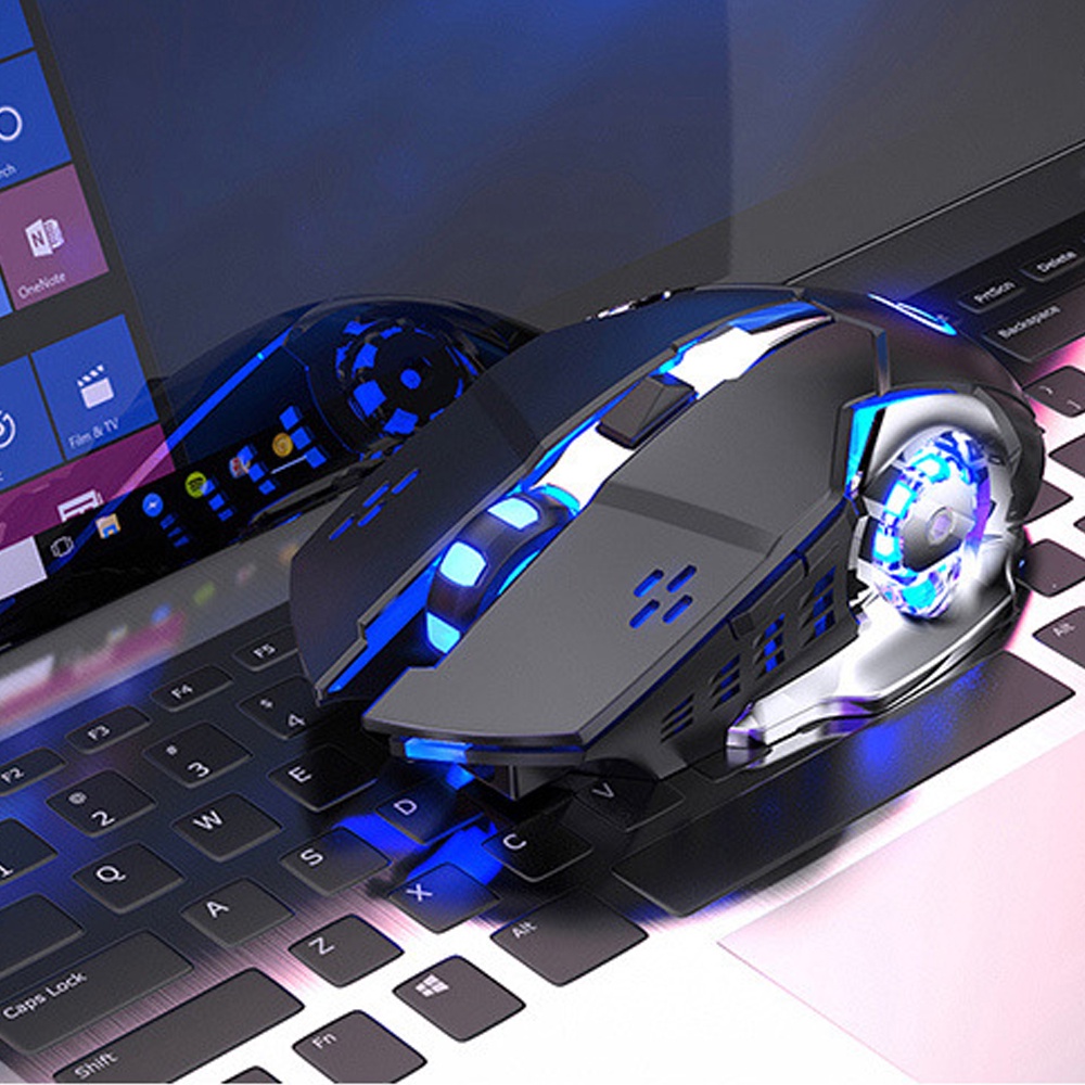 Chuột Gaming Không Dây Bluetooth 2 Chế Độ Dùng Pin Sạc, Click Không Gây Tiếng Ồn Chơi Game Cực Chất Bảo Hành 12 Tháng