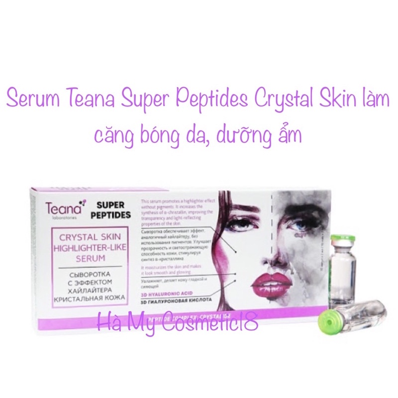 Serum Teana Super Peptides Crystal Skin làm căng bóng da, dưỡng ẩm