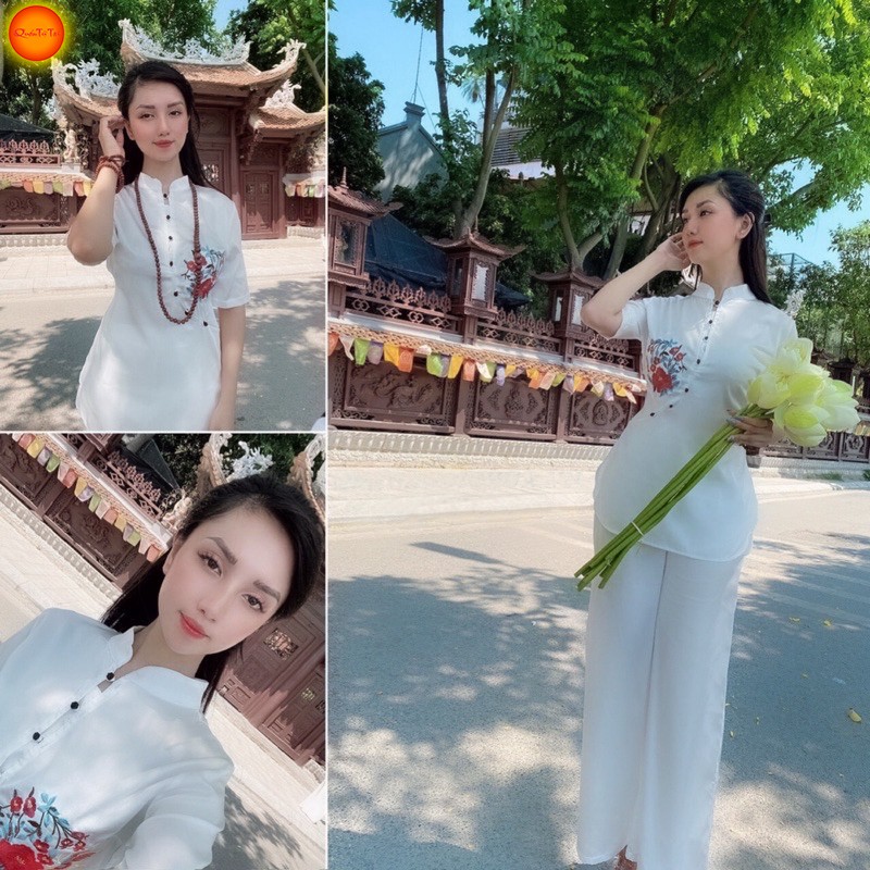 Quần áo đi chùa- Bộ phật tử, Vải lụa cao cấp kiểu dáng mới