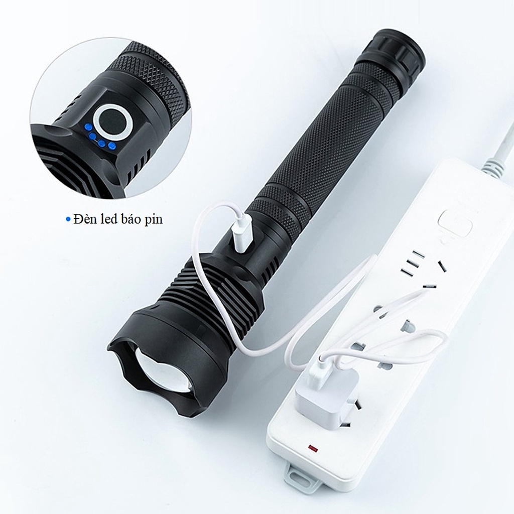 Đèn pin chống nước chiếu xa XHP70 METAL STORE,Đèn bin siêu sáng pin trâu